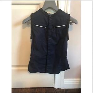 NWT G-Star Navy Snap Front Zipper Blouse SZ XS